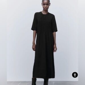Zara Loose fit midi dress black
